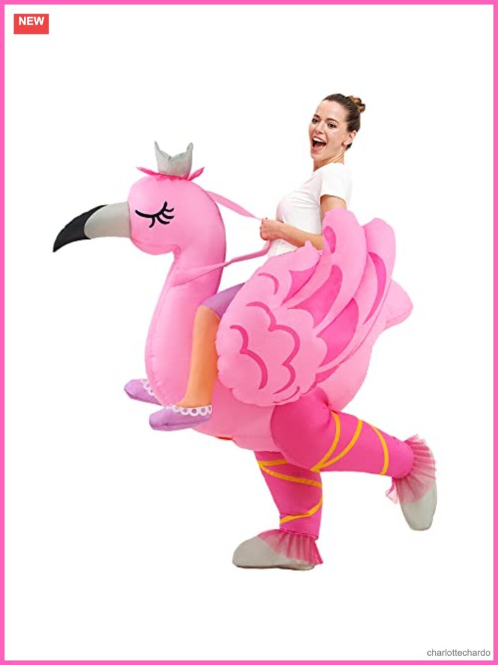 Inflatable Flamingo Costume Adult Funny Blow Up Halloween Cosplay